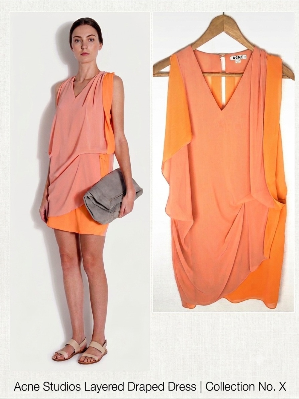 Acne Studios Mallory Layered Draped Mini Dress Tunic